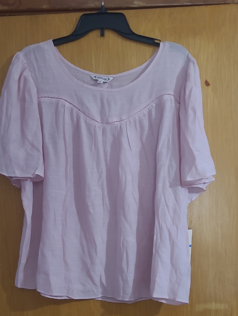 Nanette Lepore Pale Pink Short-Sleeve Peasant Blouse